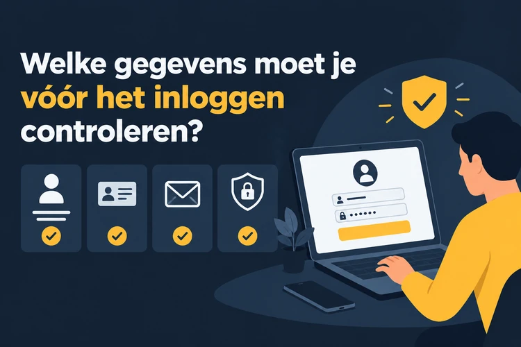 Welke gegevens moet je vóór het inloggen controleren?